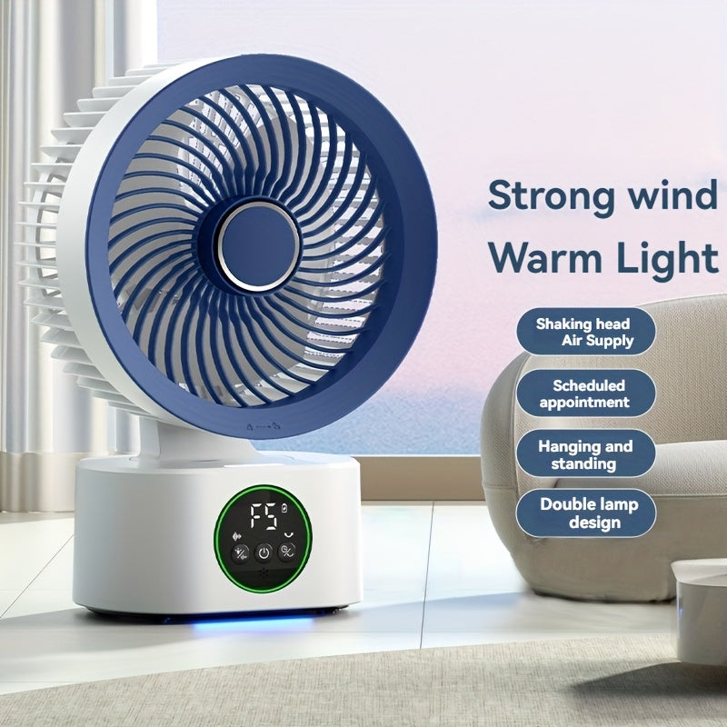 SENBOWE USB-Powered Large Wind Desktop Fan with Colorful LED Lights