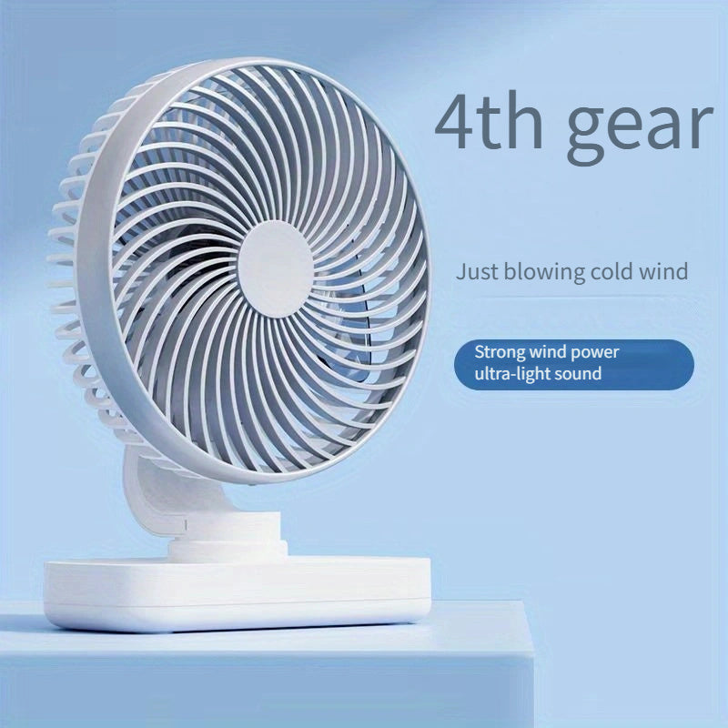 Portable Table Fan 4-Speed Portable Oscillating Table Fan | USB Powered