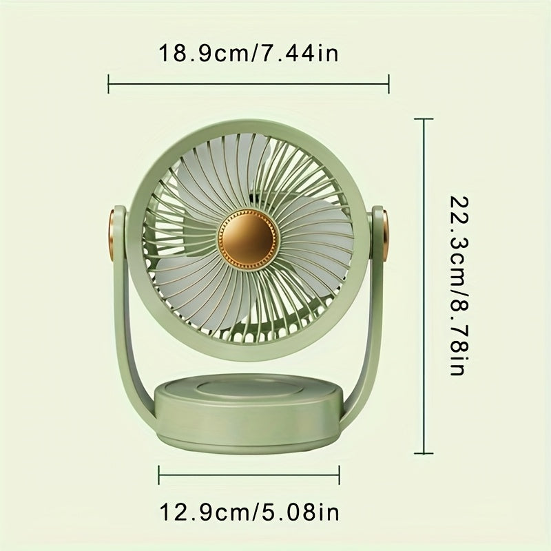 Ultra-Quiet USB Desk Fan with Standing\u002FHanging Base - Compact Mini Personal Cooling Fan