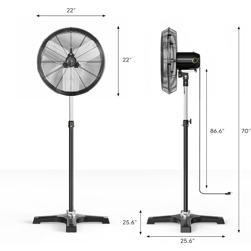 30''\u002F20'' Standing Fan, High Velocity Pedestal Fan with One-touch Oscillating Function