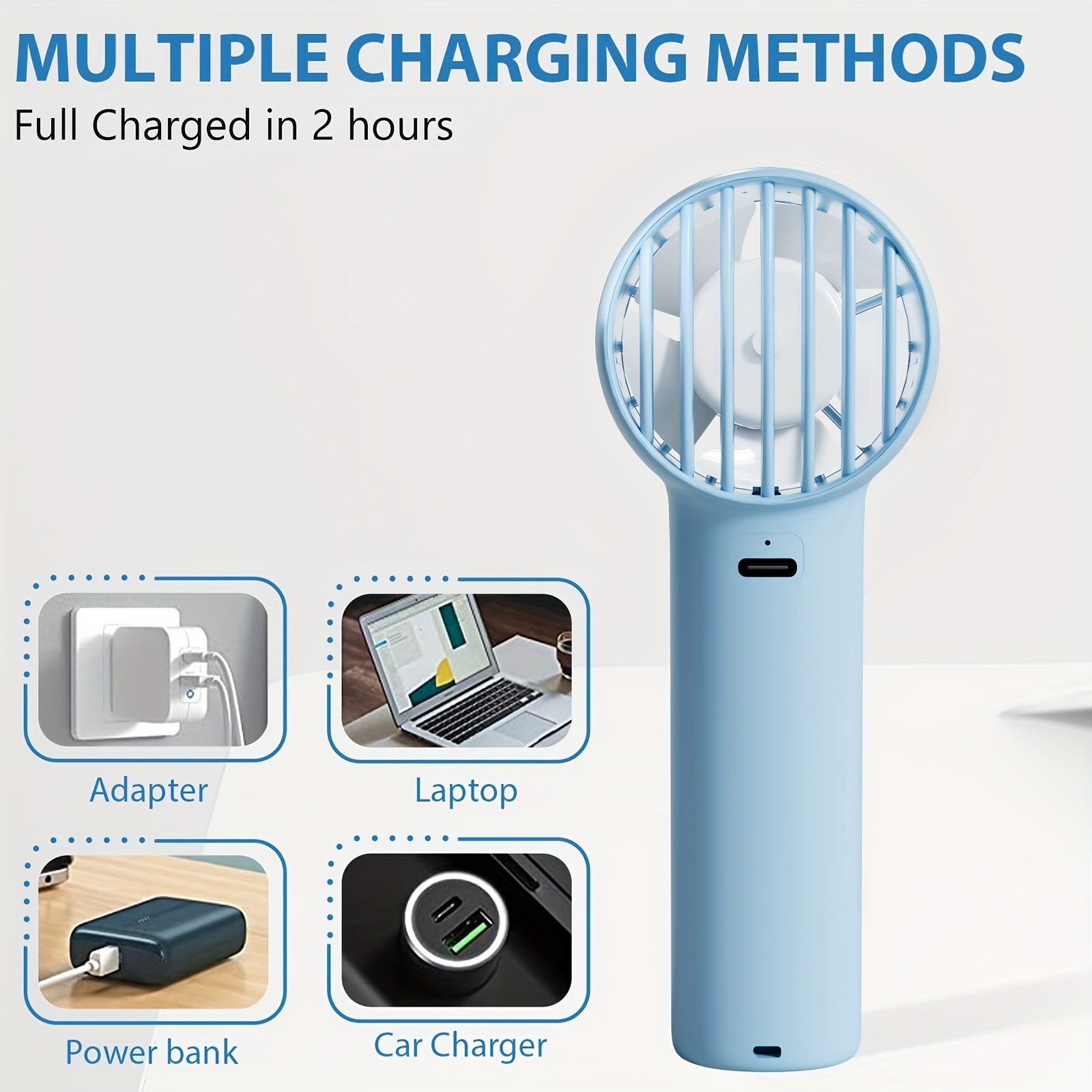 Portable Mini Fans 2pcs Portable Mini Fans | Rechargeable, Encrypted Grille