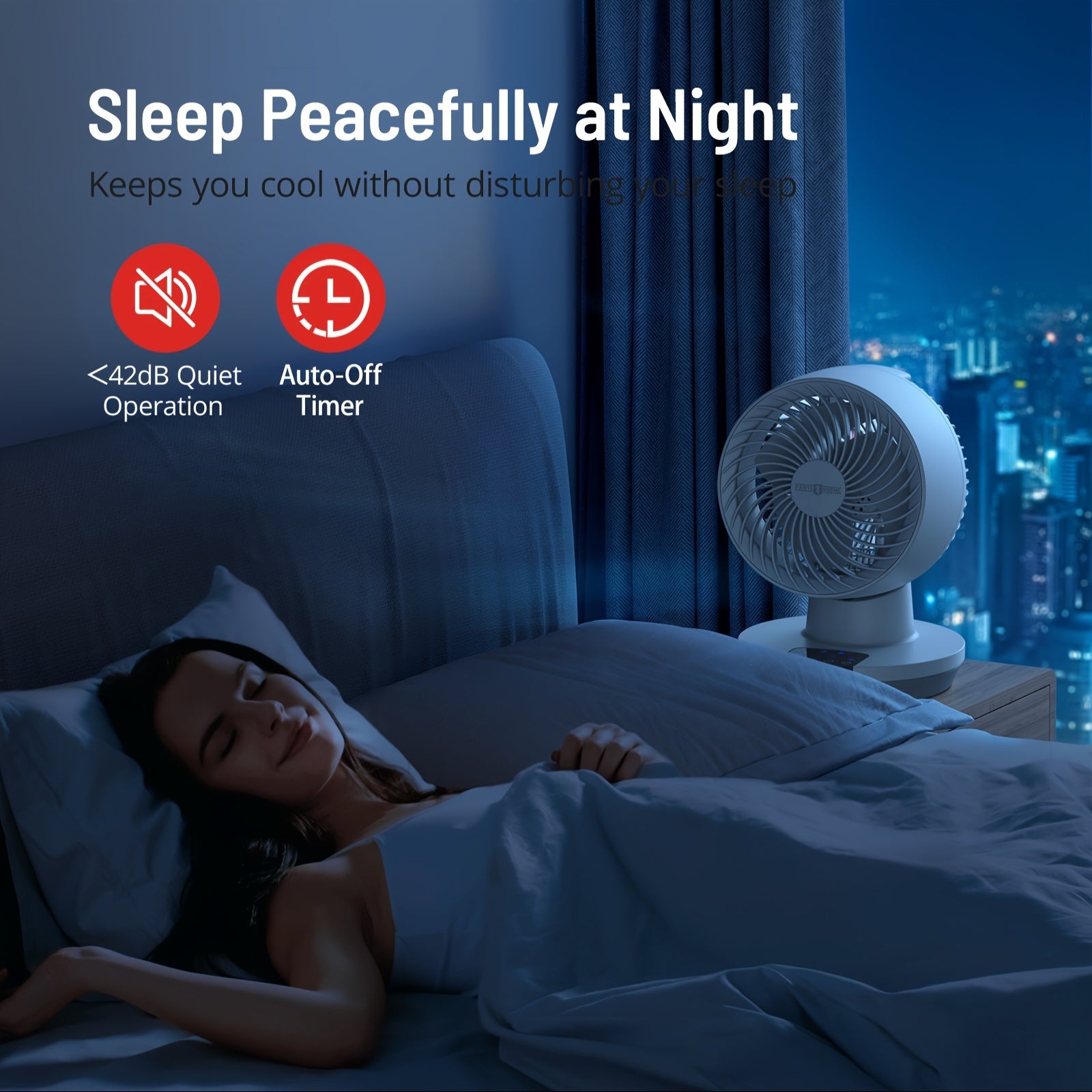 Simple And Stylish Table Fan, 3 Adjustable Wind Speeds, Touch Buttons