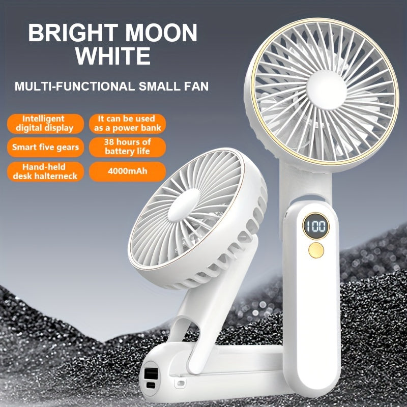 NEW USB charging foldable handheld small fan, can hang neck and desktop