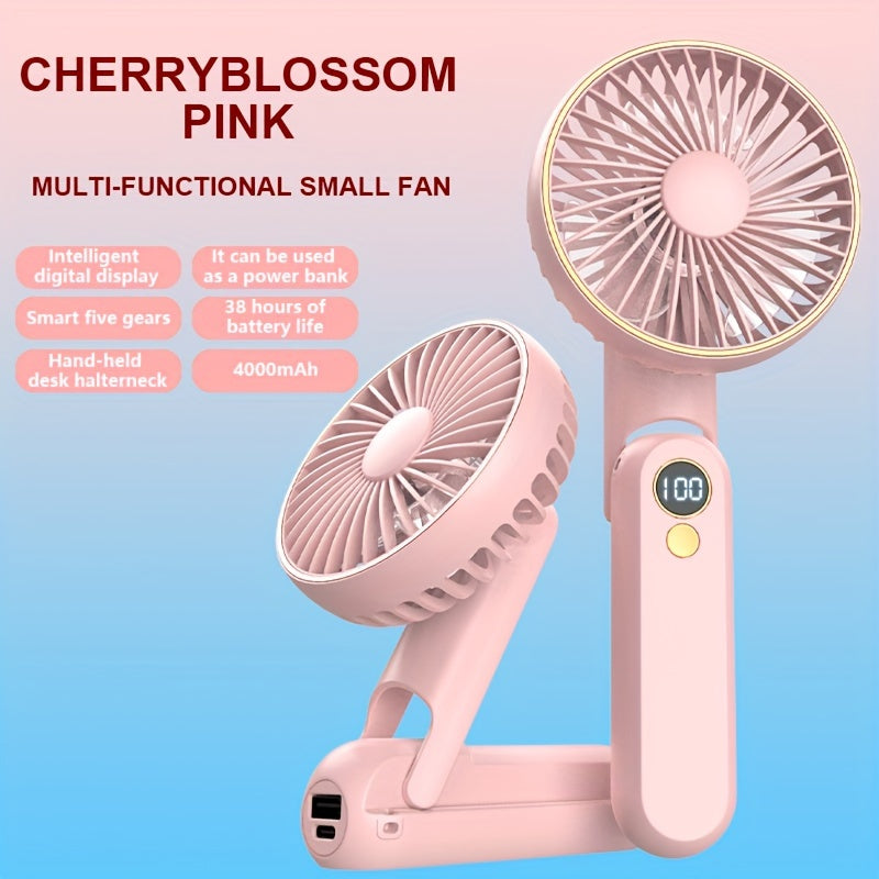 NEW USB charging foldable handheld small fan, can hang neck and desktop