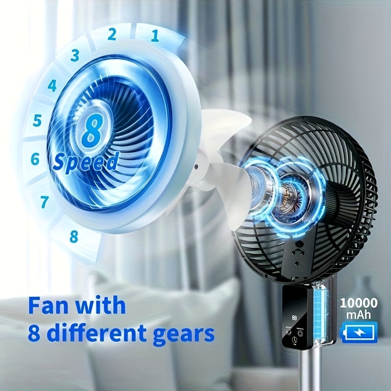 Oscillating Pedestal  with Remote, 10000mAh Quiet Floor  with DC Motor, Standing  for Home