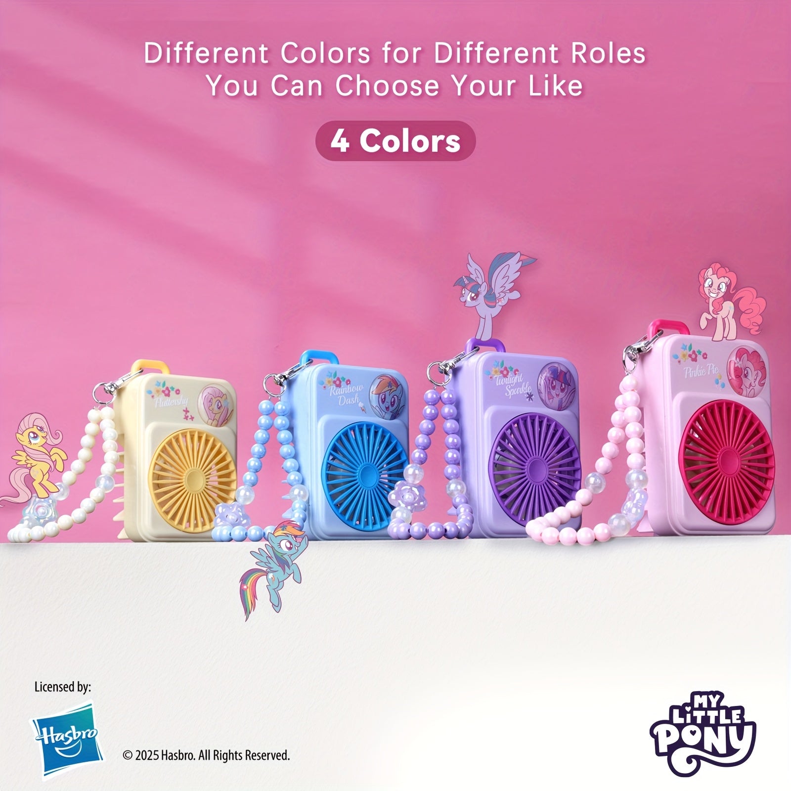 My Little Pony Portable Mini Fan with USB, 3-speed Adjustable Wind Modes, Lightweight Design