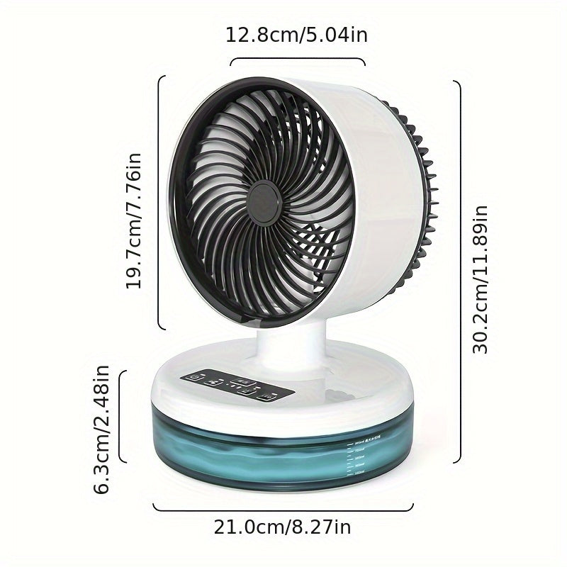 Quiet, Portable, and Energy-Efficient Desk Fan with Cool Mist Function - Large, Modern