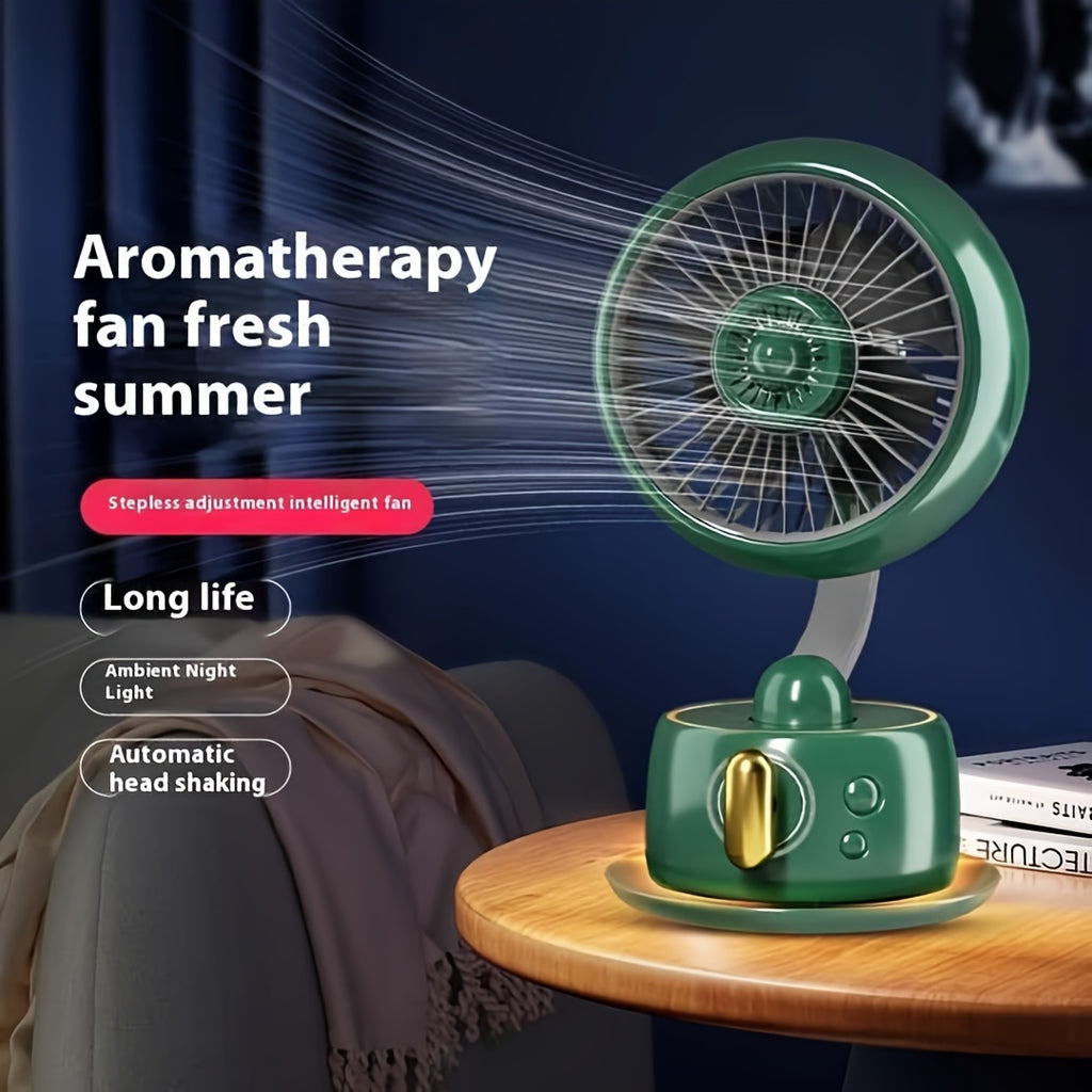 Desktop Silent Typhoon Fan with 3600mAh Battery, 100 Wind Speeds, Travel Camping Personal AC Fan