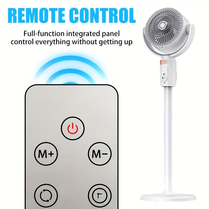 2-in-1 High-Power Standing\u002FDesk  with Remote Control, 360° Circulating Wind & Quiet Operation