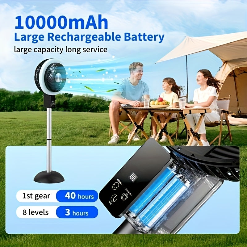 Oscillating Pedestal  with Remote, 10000mAh Quiet Floor  with DC Motor, Standing  for Home