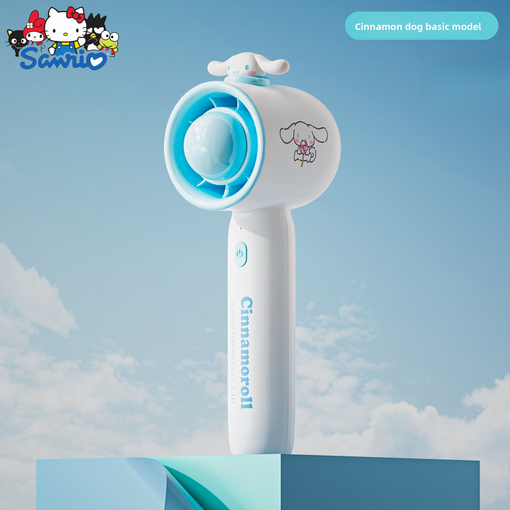 Sanrio Portable Handheld Mist Fan & Humidifier - Cute Purple & White Personal Cooling Device with Quiet Operation