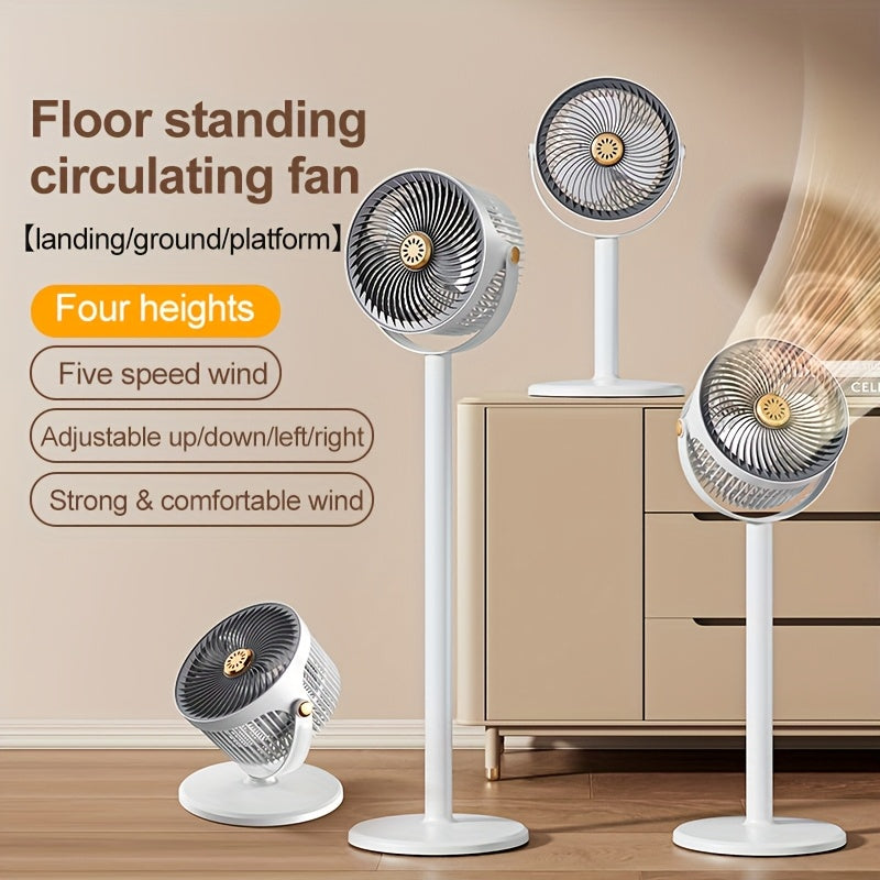 Adjustable high and low fans,5-speed wind speed, Type-C charging interface