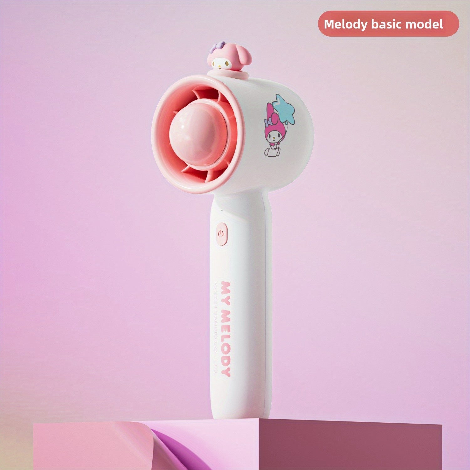 Sanrio Portable Handheld Mist Fan & Humidifier - Cute Purple & White Personal Cooling Device with Quiet Operation