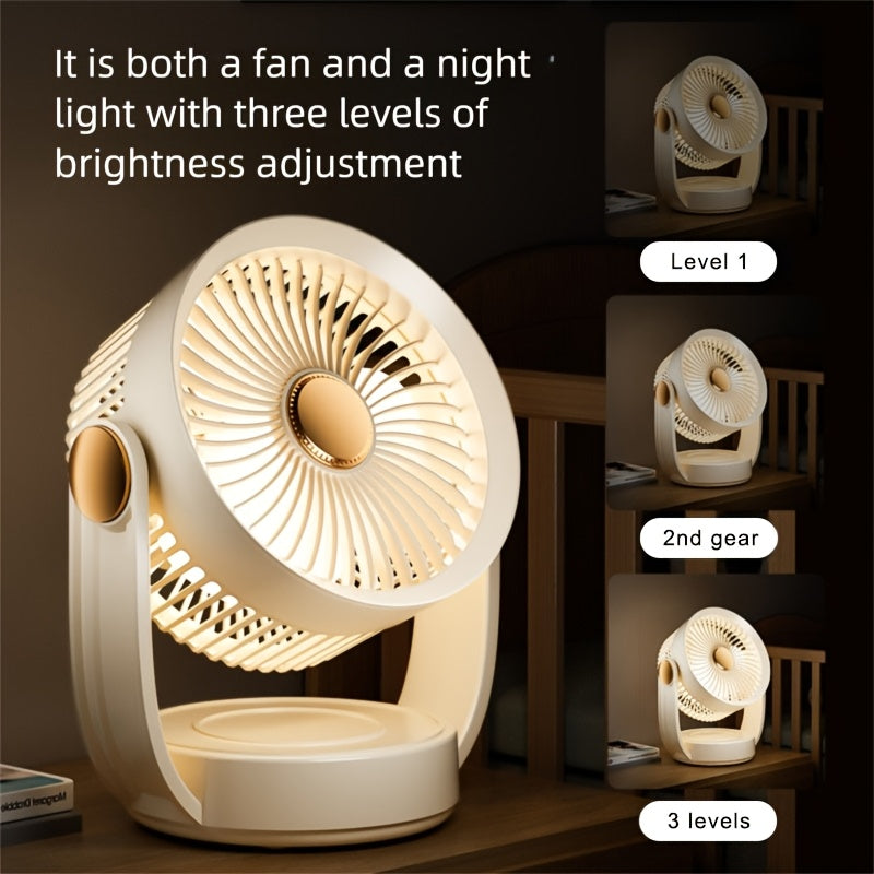 Ultra-Quiet USB Desk Fan with Standing\u002FHanging Base - Compact Mini Personal Cooling Fan