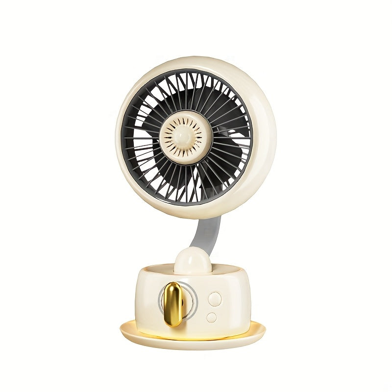 Desktop Silent Typhoon Fan with 3600mAh Battery, 100 Wind Speeds, Travel Camping Personal AC Fan