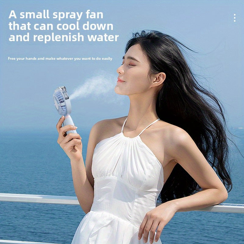 Handheld spray small fan, gift portable water replenishment and cooling electric fan