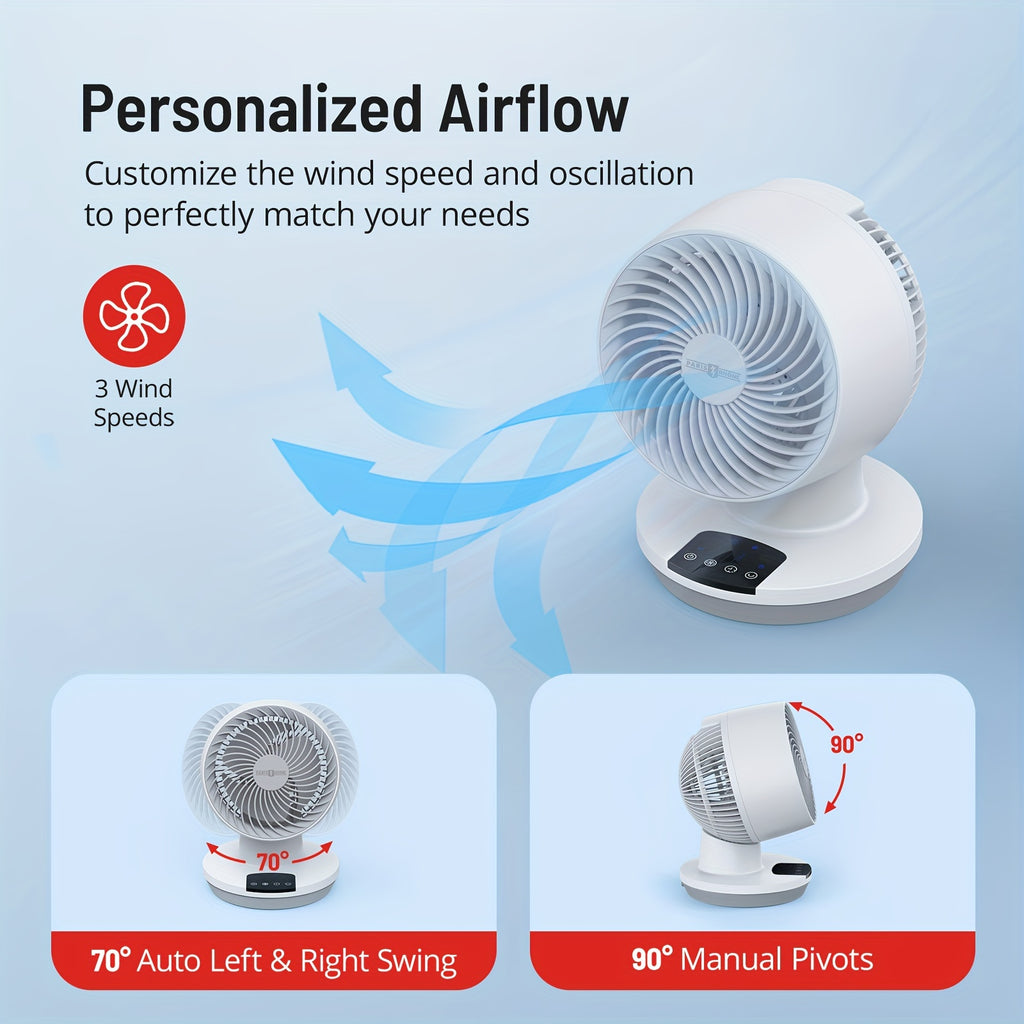 Simple And Stylish Table Fan, 3 Adjustable Wind Speeds, Touch Buttons