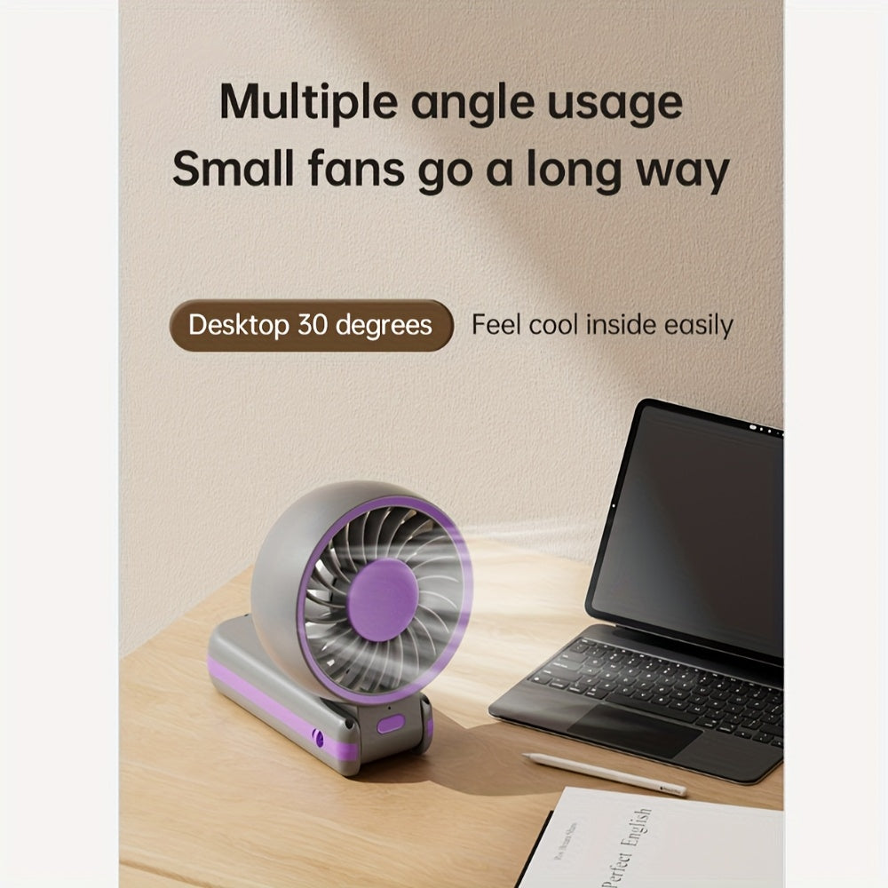 New Folding Small Fan USB Desktop Handheld Mini Portable Halterneck Outdoor Convenient Small Fan