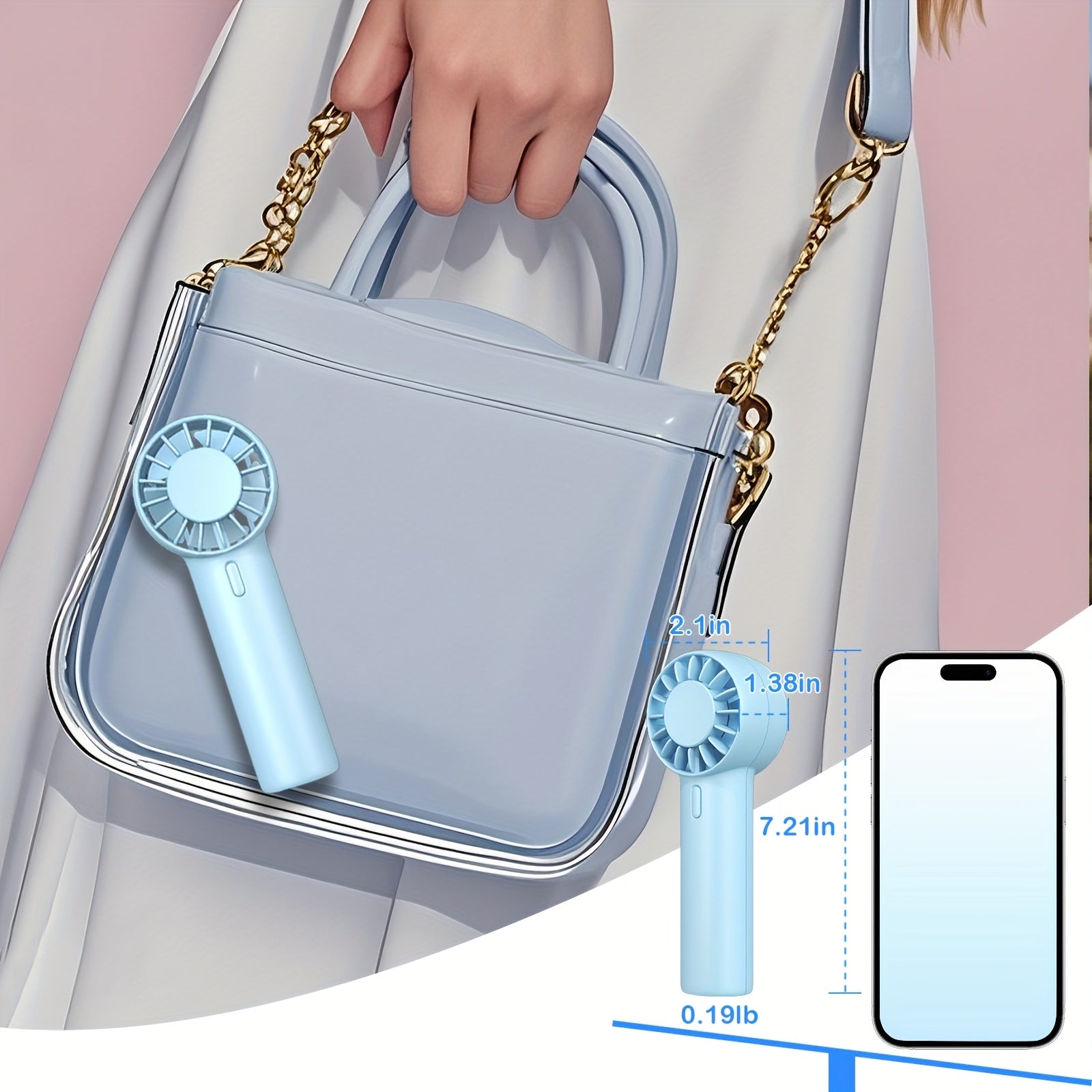 Mini Portable Fan - Small Fan, 0.18lb Personal Fan For Travel, Camping, Home