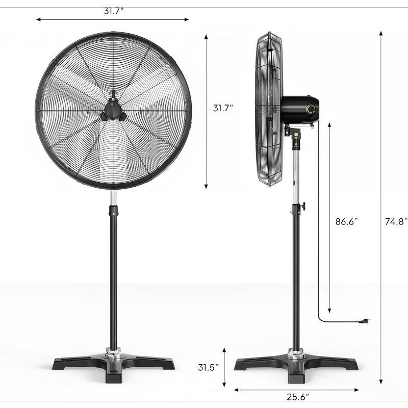 30''\u002F20'' Standing Fan, High Velocity Pedestal Fan with One-touch Oscillating Function
