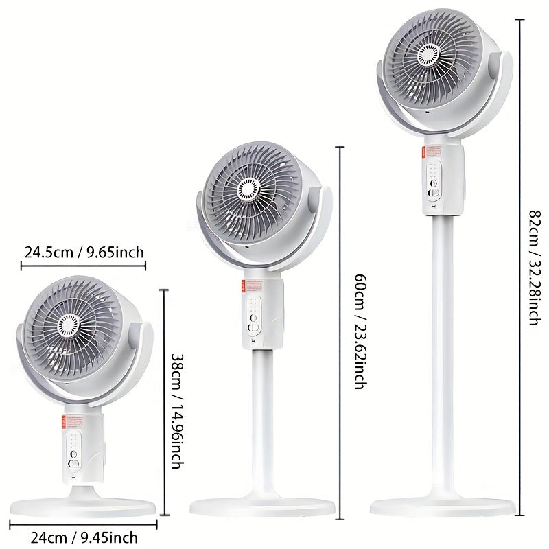 2-in-1 High-Power Standing\u002FDesk  with Remote Control, 360° Circulating Wind & Quiet Operation