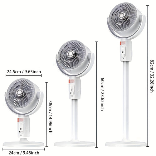 2-in-1 High-Power Standing\u002FDesk  with Remote Control, 360° Circulating Wind & Quiet Operation