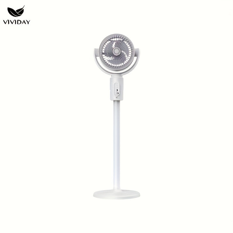 VIVIDAY USB Desk Fan with 3 Adjustable Heights, Wind Speed & Direction Control