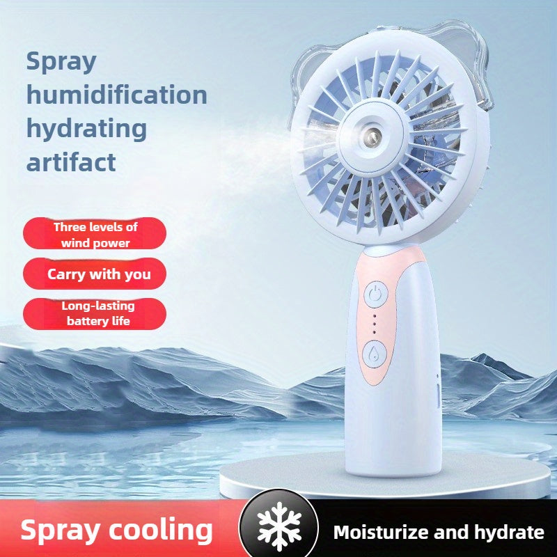 Handheld spray small fan, gift portable water replenishment and cooling electric fan