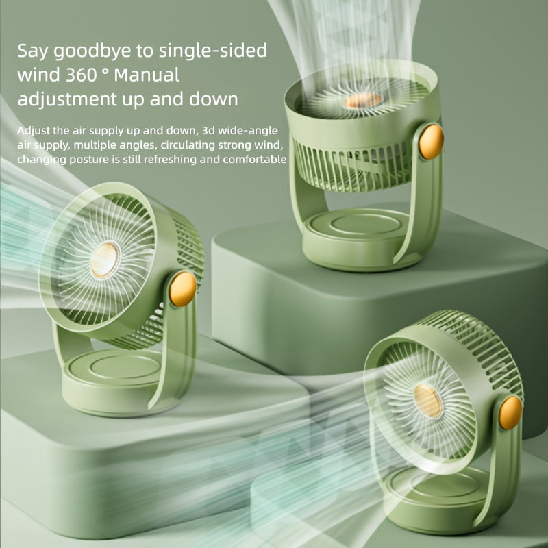 Ultra-Quiet USB Desk Fan with Standing\u002FHanging Base - Compact Mini Personal Cooling Fan