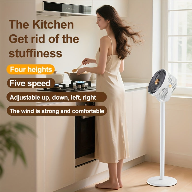 Adjustable high and low fans,5-speed wind speed, Type-C charging interface