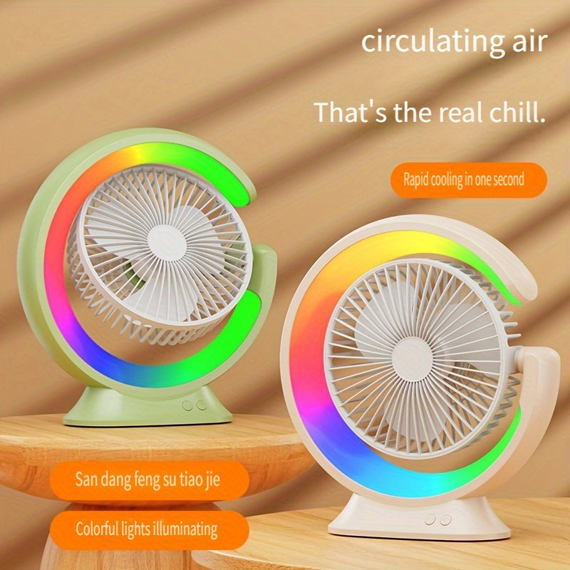 Powerful Wind Silent Desktop Fan, USB Charging\u002F1200mAh
