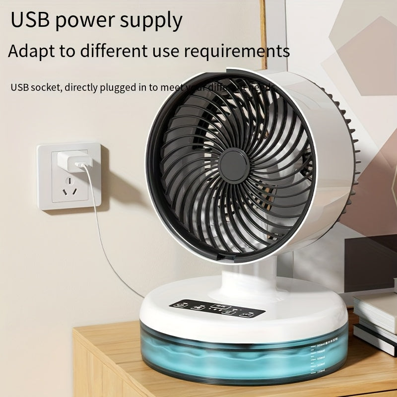 Quiet, Portable, and Energy-Efficient Desk Fan with Cool Mist Function - Large, Modern
