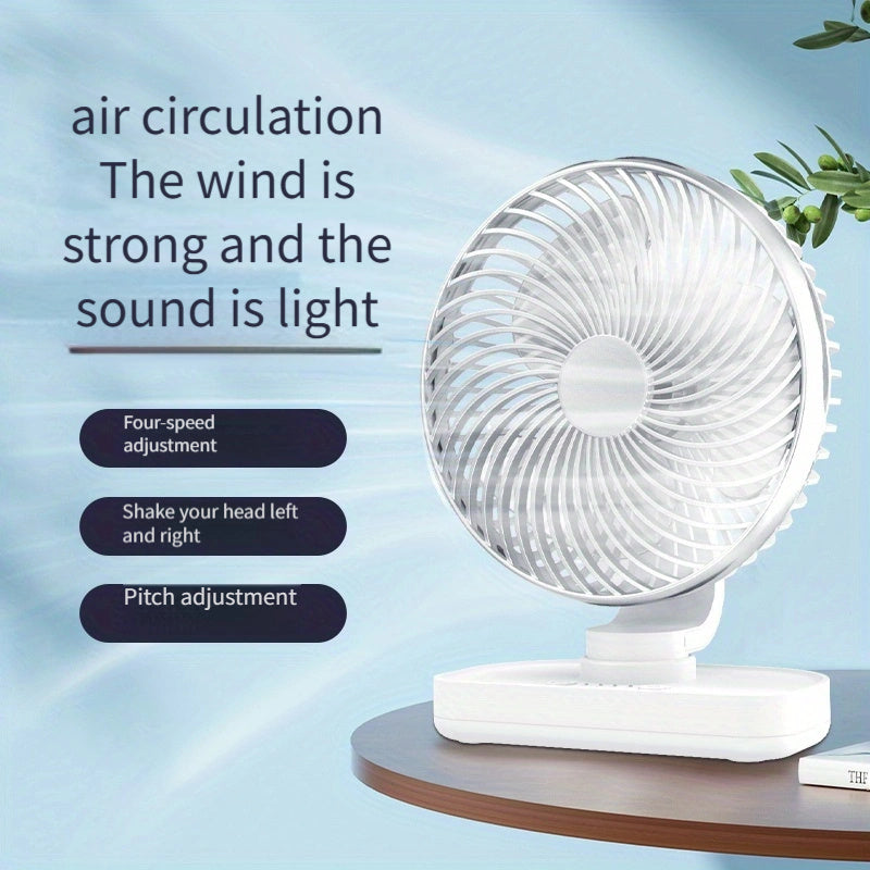 Portable Table Fan 4-Speed Portable Oscillating Table Fan | USB Powered