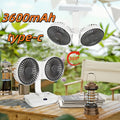 360° Rotatable USB Rechargeable Portable Automatic Rotation Desk Fan with Dual Blades