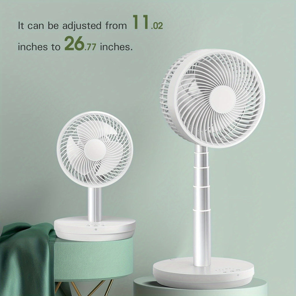 Oscillating Fan Portable Foldable Pedestal Fan - Rechargeable Battery Standing Table Fan with