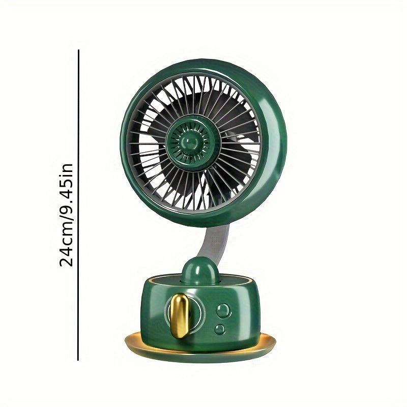 Desktop Silent Typhoon Fan with 3600mAh Battery, 100 Wind Speeds, Travel Camping Personal AC Fan