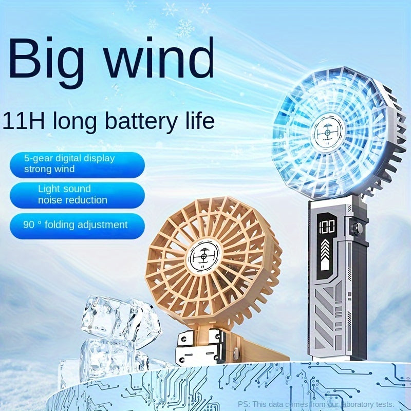 Gentle High-Speed USB Rechargeable Handheld Fan with Long Battery Life