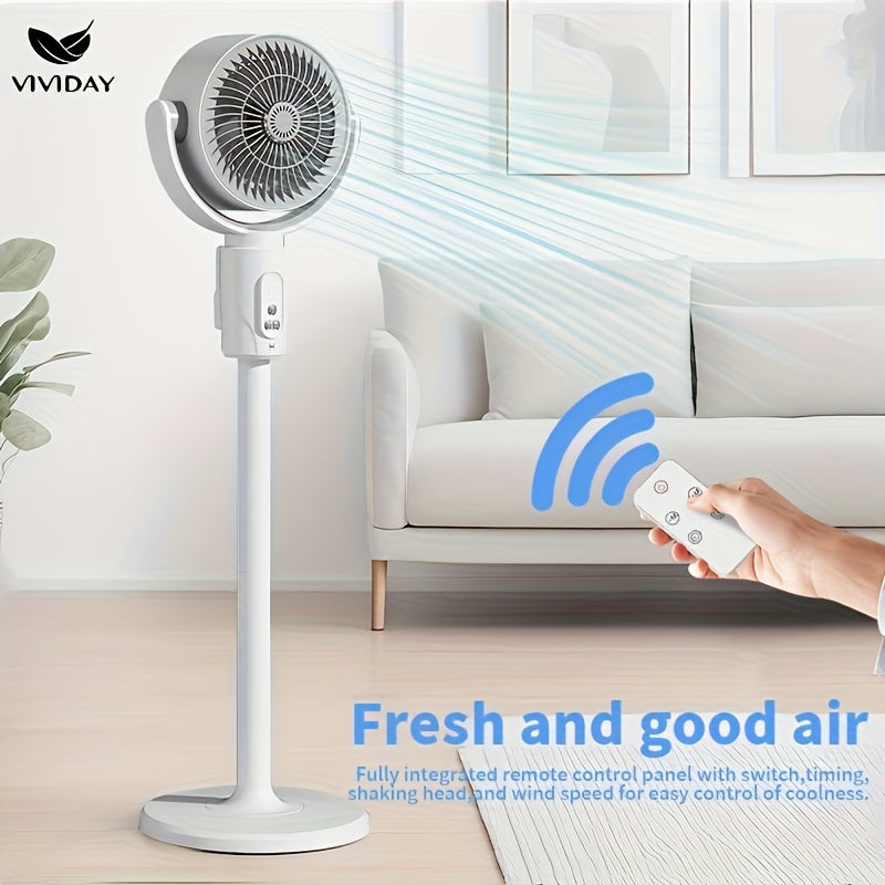 VIVIDAY USB Desk Fan with 3 Adjustable Heights, Wind Speed & Direction Control