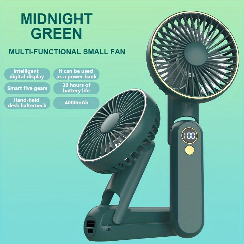 NEW USB charging foldable handheld small fan, can hang neck and desktop