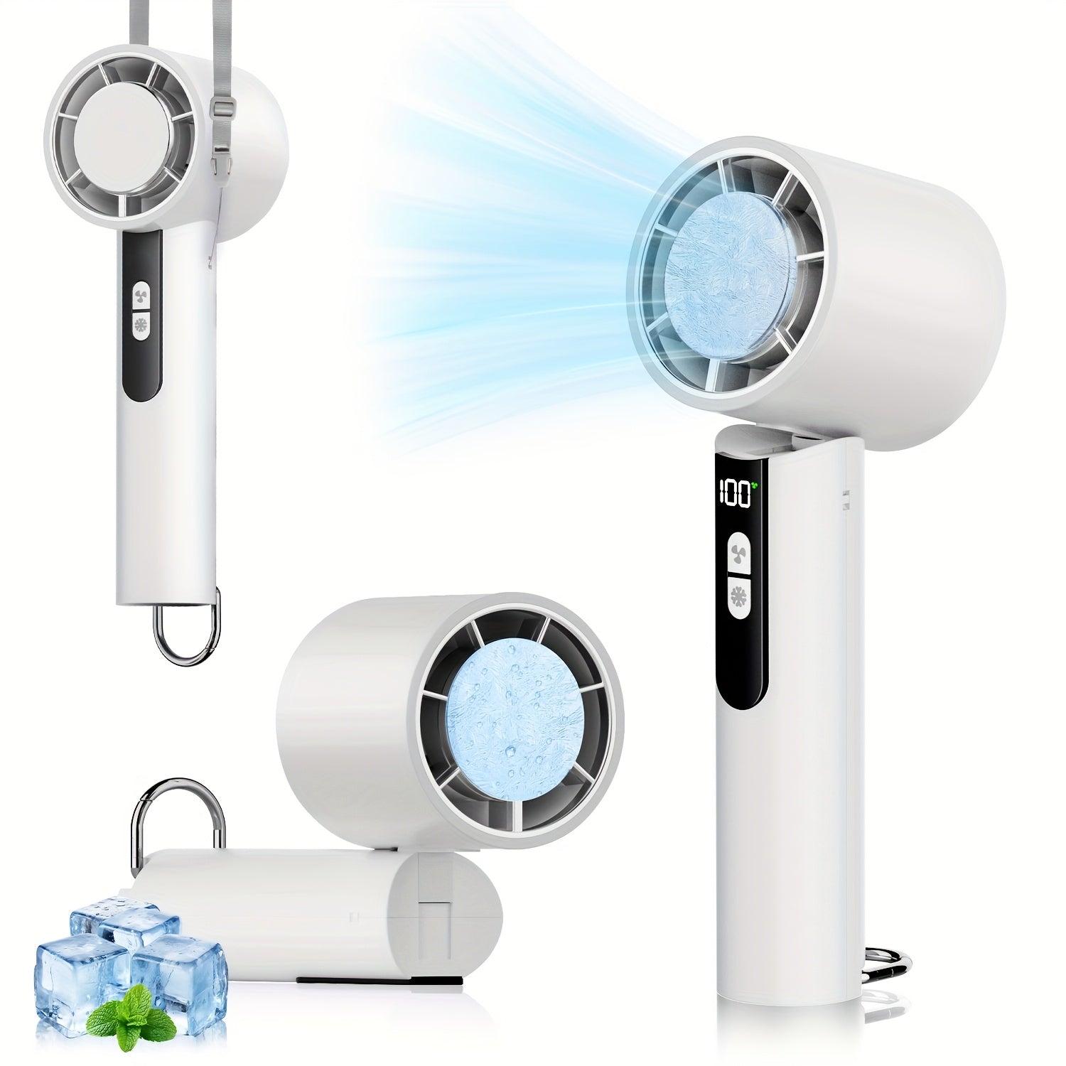 Portable Turbo Fan Compact, Lightweight Portable Turbo Fan with Ice Cooling Area